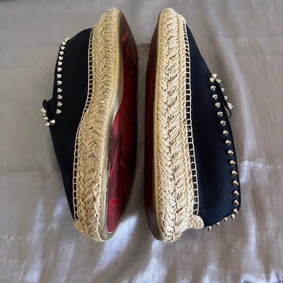 Christian Louboutin Espaboat Navy Espadrille Spiked Shoes 39 - Picture 12 of 16
